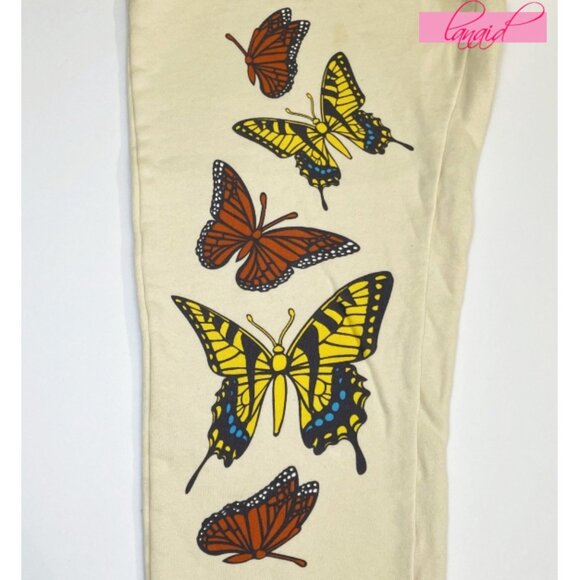 Nat Geo x Parks Project Butterfly Joggers Cream Pale Yellow High-Rise Sweatpants - Picture 7 of 12